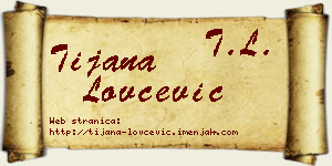 Tijana Lovčević vizit kartica